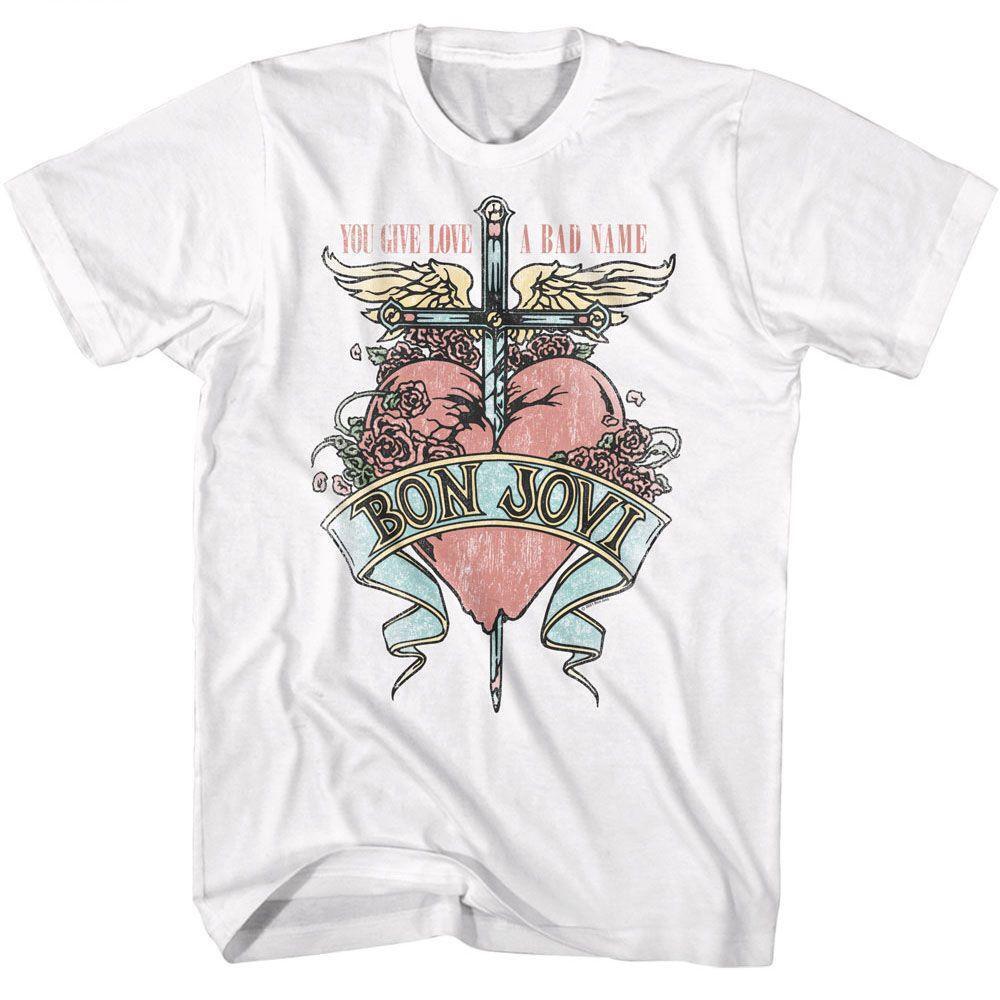 Bon Jovi Love A Bad Name White T Shirt